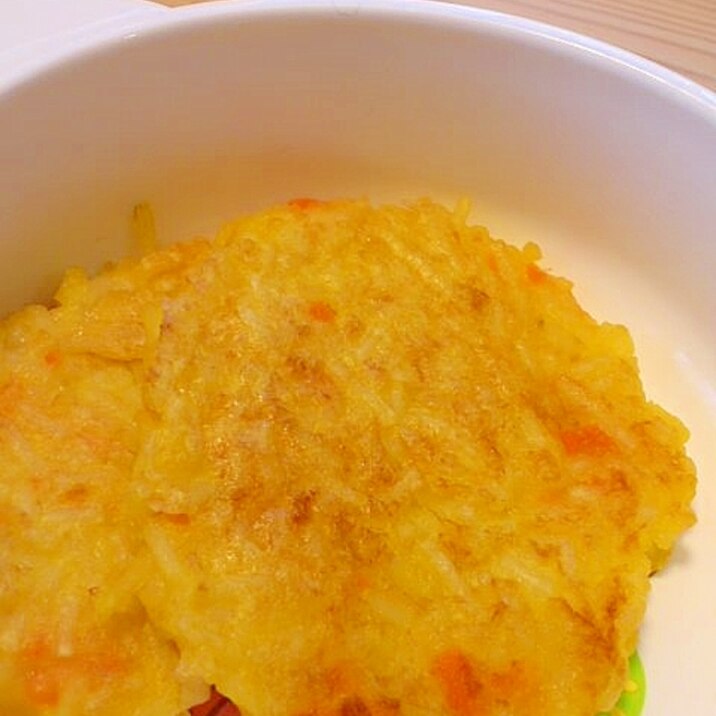 離乳食後期☆パクパク♪コーンとパスタのお焼き